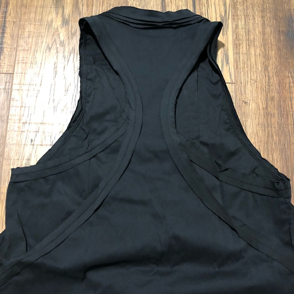 BCBG MaxAzria Poplin Ruffle Racerback Top - Picture 3 of 6